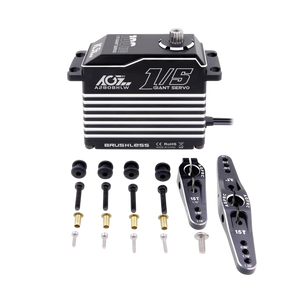 Servo motor with additional components on a white background