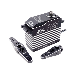 AGF brushless servo with two metal gears on a white background