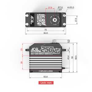 AGFRC Brushless 250KG Billet Servo A280BVLW V2