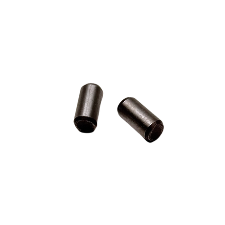 ALX crank case dowel set of 2 hardened steel dowel pins, alternate close-up angle showing the chamfered ends and surface finish