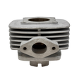 Metal engine cylinder head on a white background