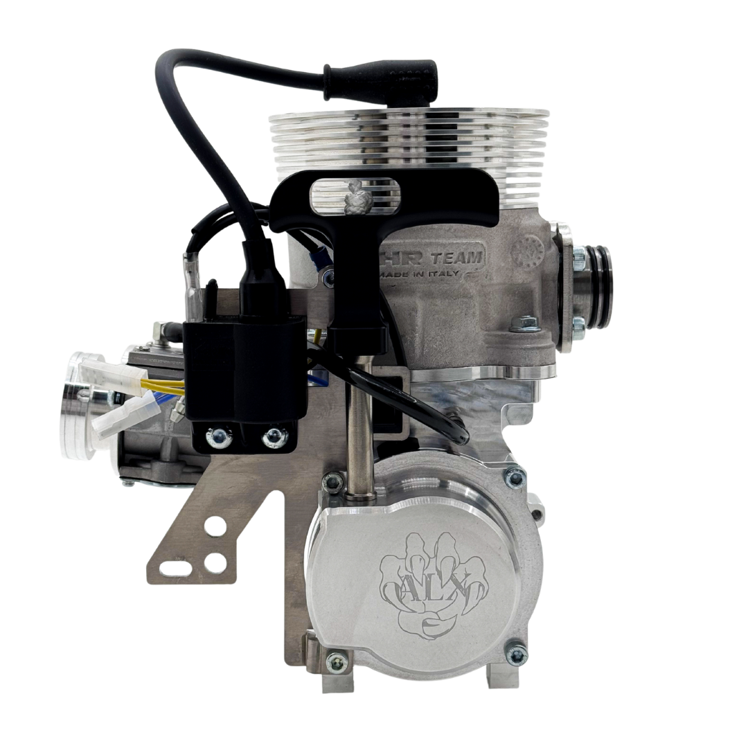 Engine component with visible branding on a white background