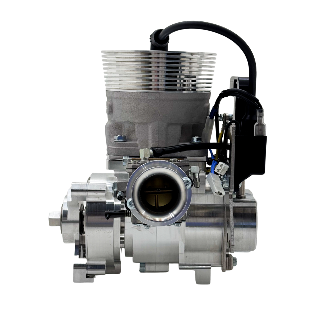 Mechanical engine component on a white background