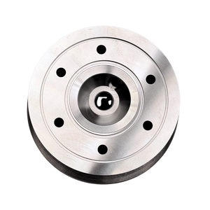 Metallic cylinder head on a white background