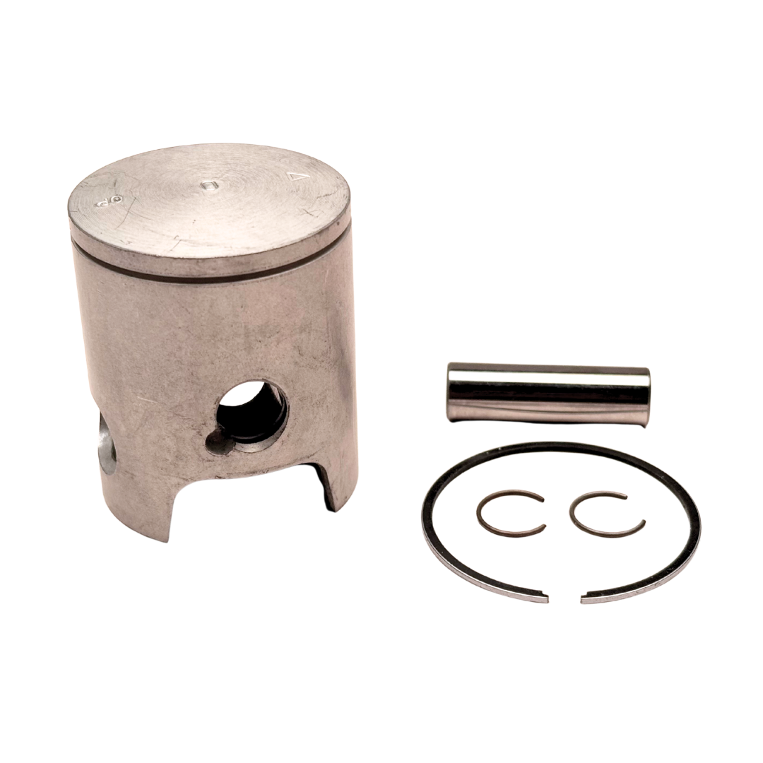 Piston and related parts on a white background