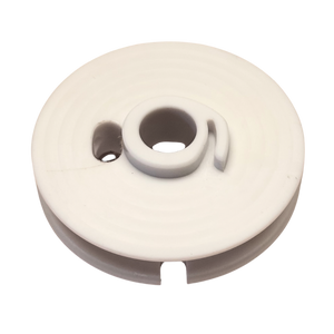 White plastic component on a white background