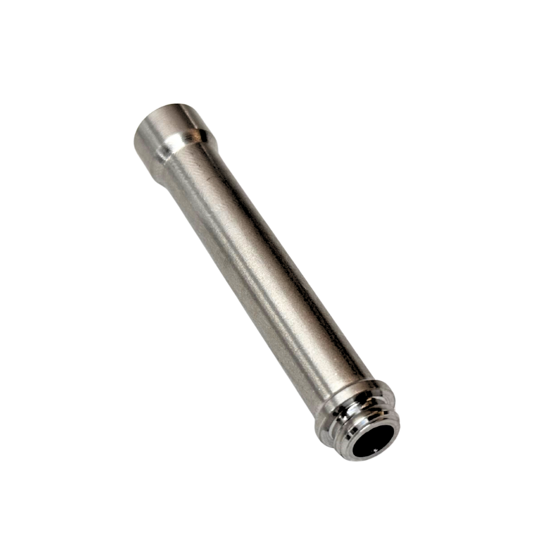 Metallic cylindrical object on a white background