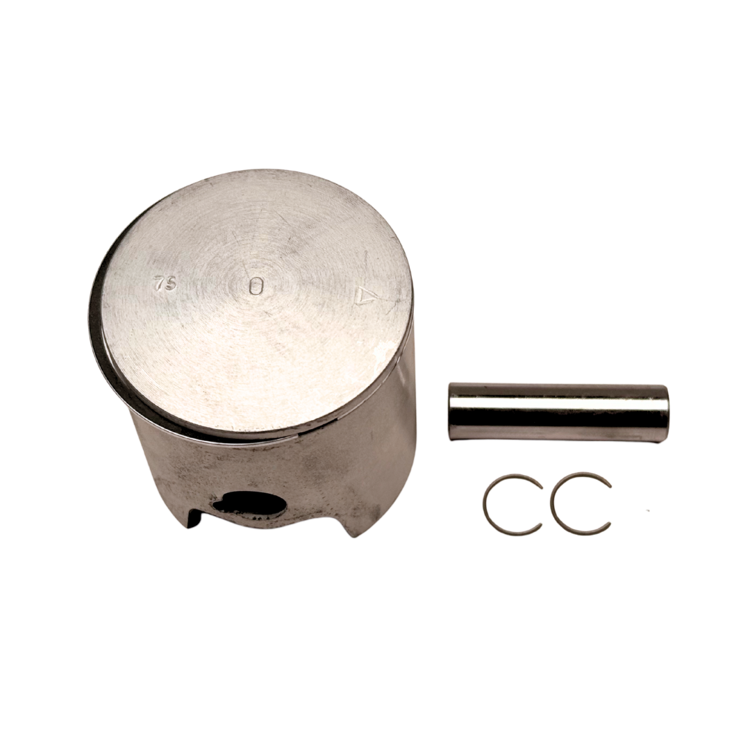 Metal piston and rod set on a white background