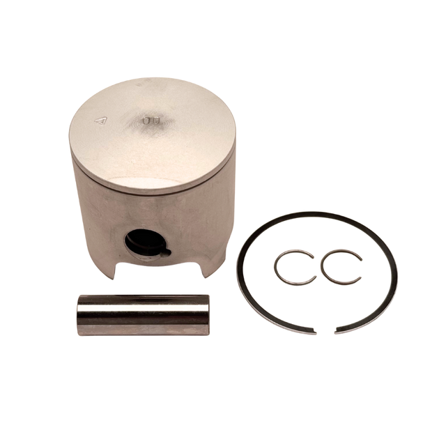 Piston and related components on a white background