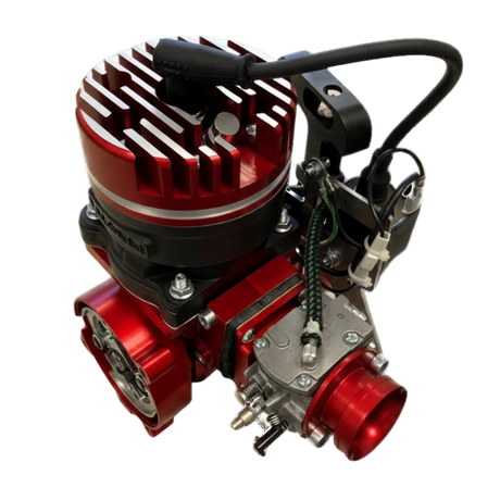 ALX Super 85 Malossi engine kit in red anodised finish for Primal Dragster