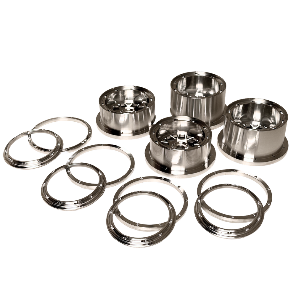 Baja 5B Complete Billet wheel set by Beast RC with 8pc Beadlocks
