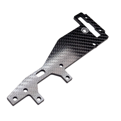 Carbon fiber panel with holes on a white background
