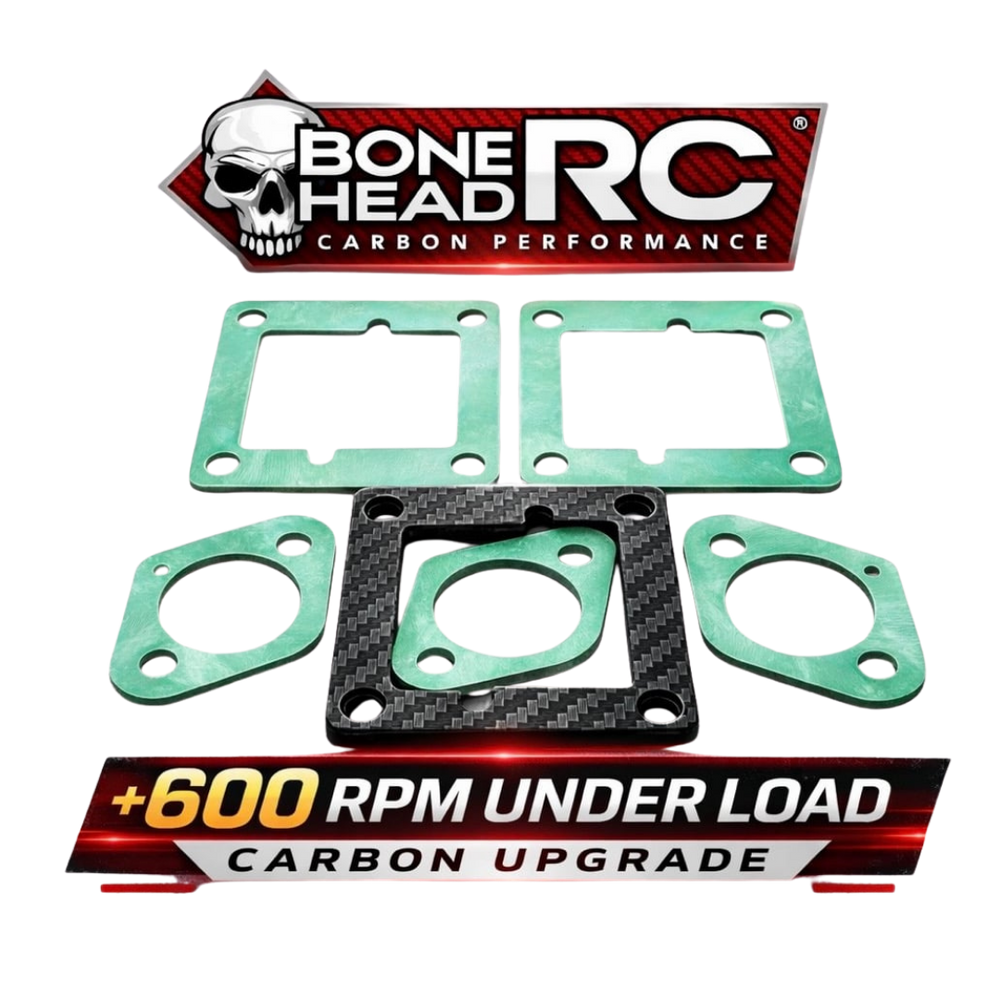 Bonehead RC Carbon Reed Spacer Kit for Taylor Big Bore Engine [+600 RPM Under Load]