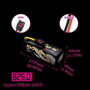 CNHL Racing Series 10000mAh 14.8V 4S 100C Lipo Battery with QS8 Plug