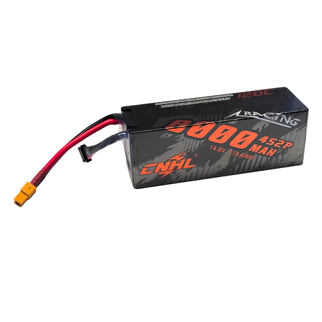 Lithium-ion battery pack with CNHL branding on a white background