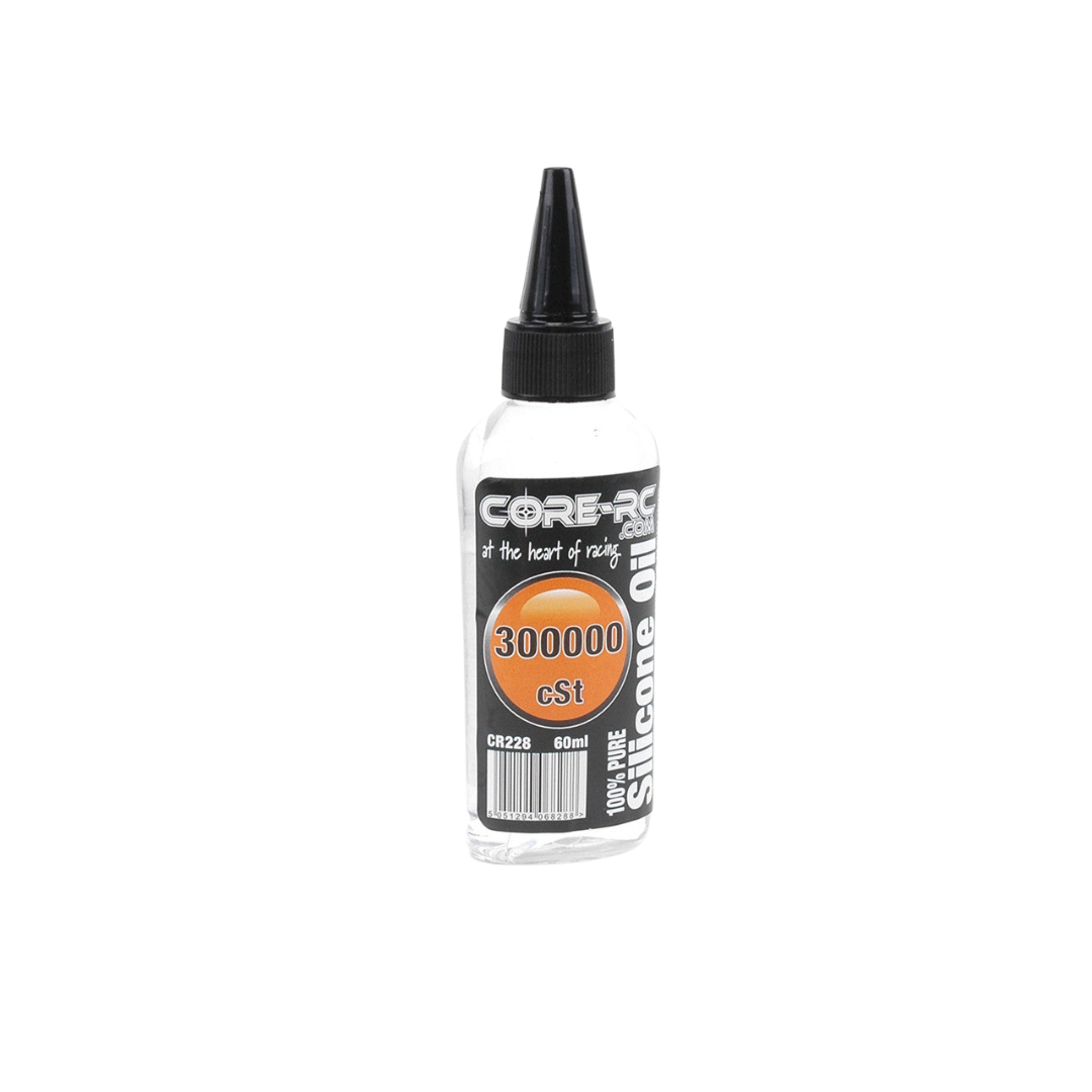 Bottle of Core Racing synthetic oil with a white background