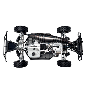 Full chassis underside view of the Diablo 88 Outlaw V4 ARTR build