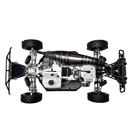 Full chassis underside view of the Diablo 88 Outlaw V4 ARTR build