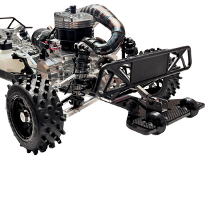 Rear angle view of the Diablo 88 Outlaw V4 ARTR build showing engine and suspension