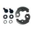 Set of 54mm clutch shoes including two large metal washers, two smaller metal washers, and two black bolts on a white background.