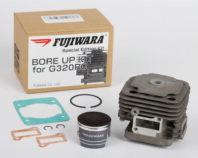 Fujiwara bore up kit for G320RC with packaging on a white background