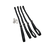 four black straps with metal buckles on a white background