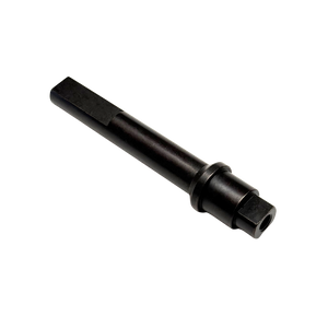 Black metal cylindrical tool on a white background