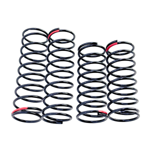 Two sets of black springs with red ends on a white background