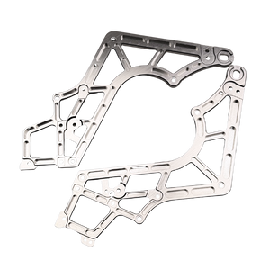 Metallic mechanical component on a white background