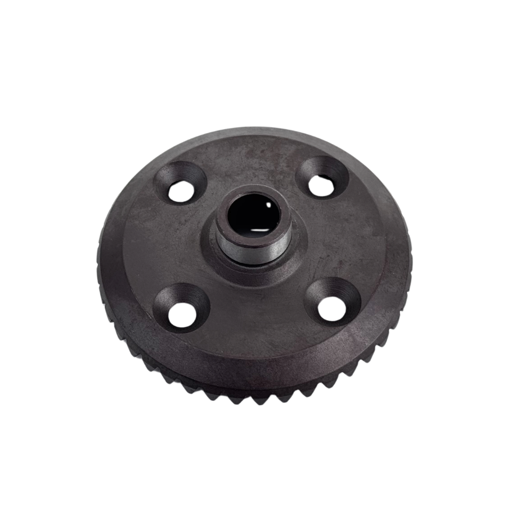 Black gear on a white background