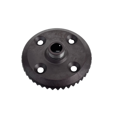 Black gear on a white background