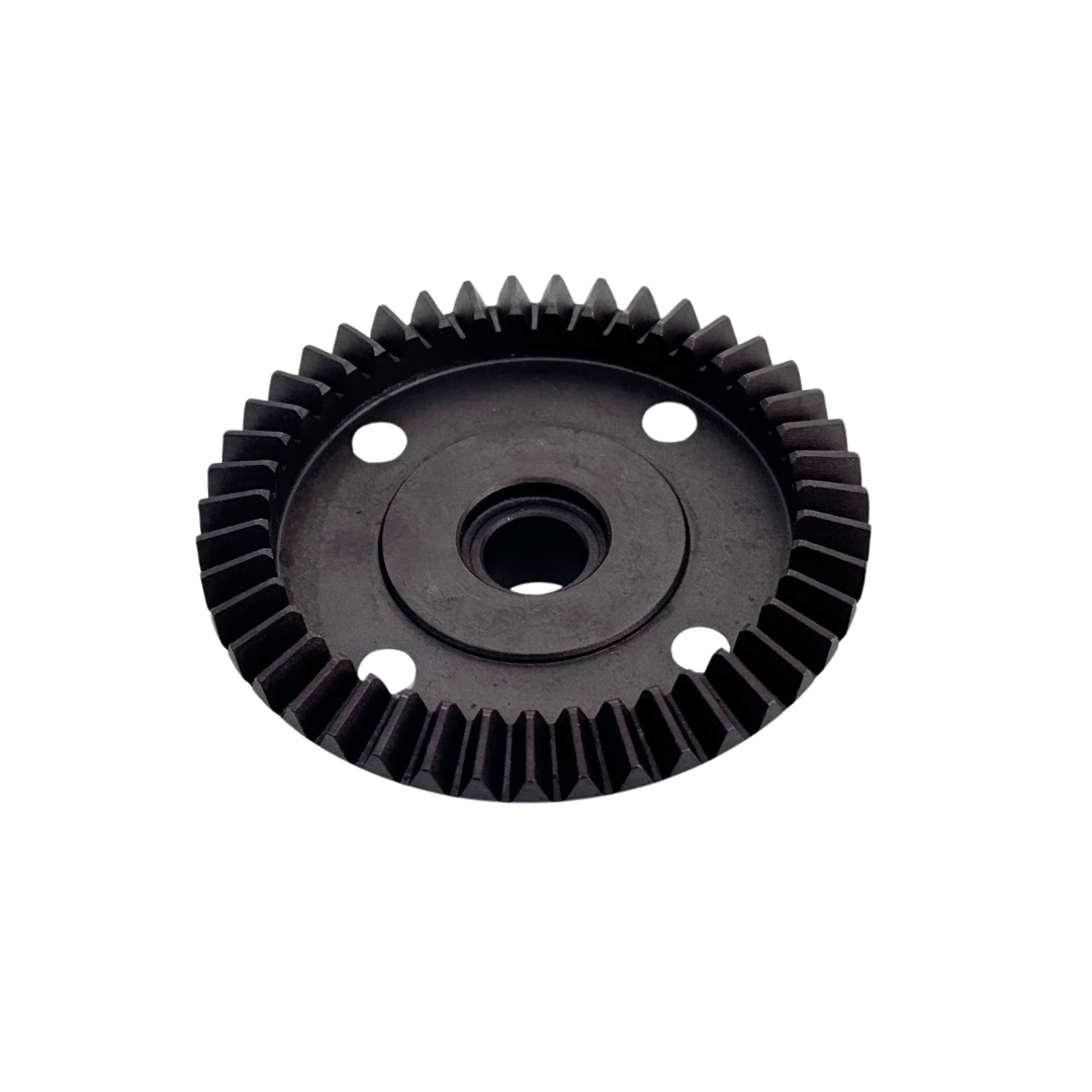 Black gear on a white background