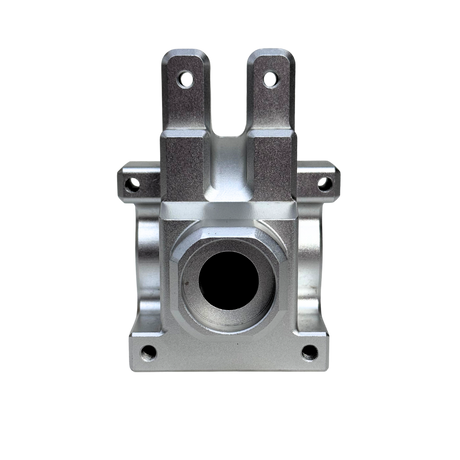 Metal mechanical component on a white background