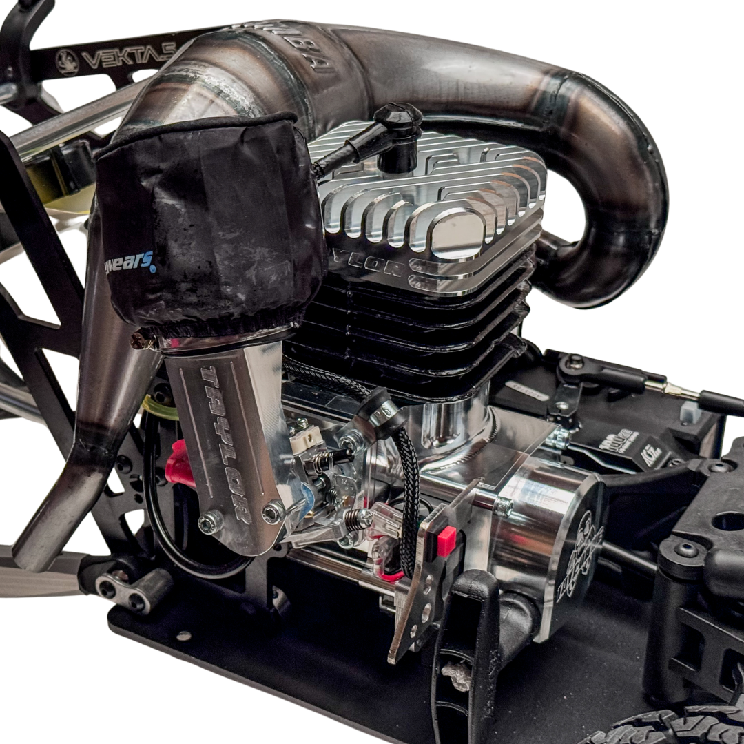 Close-up of a VEKTA engine on a white background