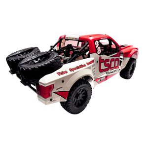 Model off-road truck with 'tsco' branding on a white background