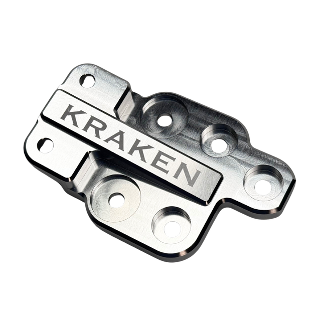 Metallic brace with 'KRAKEN' branding on a white background