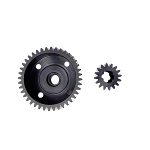Two black gears on a white background