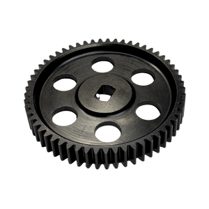 Black gear on a white background