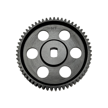 Metal gear with teeth on a white background