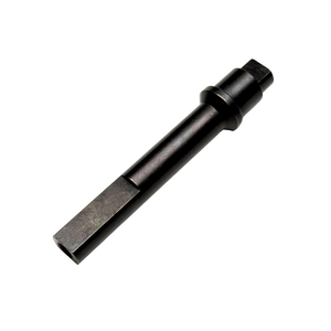 Black metal tool bit on a white background
