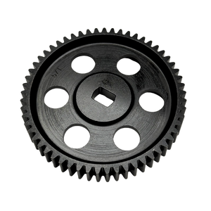 Black gear on a white background