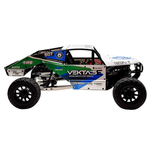 Model of a remote control car with branding on a white background
