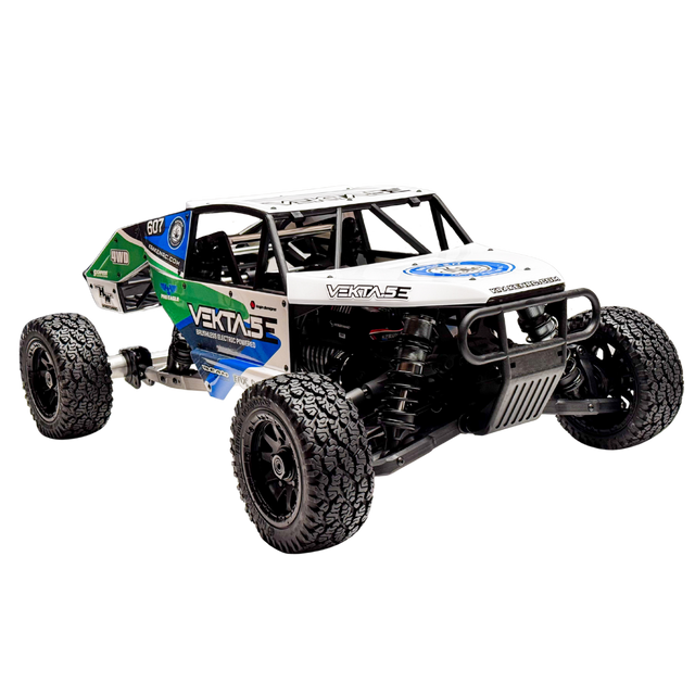 Model of a remote control off-road vehicle with visible branding on a white background