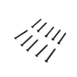 Set of black screws on a white background