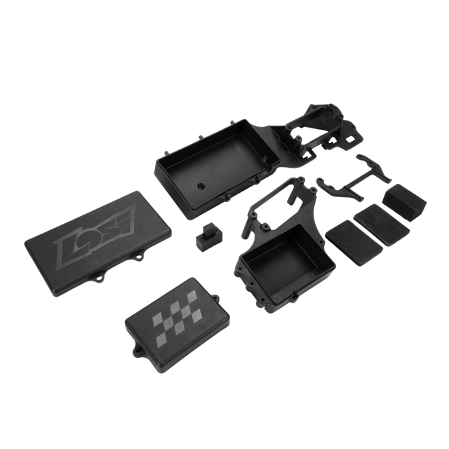 Losi 5IVE-T 3.0 radio tray set with battery box, covers and foam padding, LOS-4164