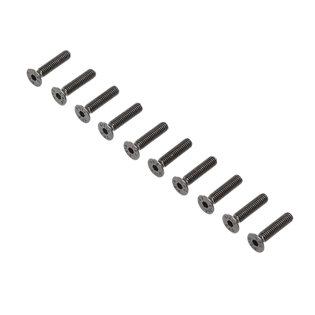 Losi steel flat head screws M4 x 20mm, pack of 10, LOS-4043