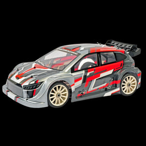 MCD OCTOX Ultimate showing a painted red and gray rally car body
