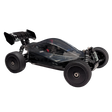 Black remote control car on a white background