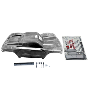 Car body kit with tools and instructions on a white background