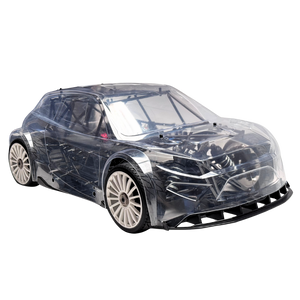 Clear body shell of a car on a white background